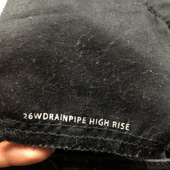 BDG Black Denim Jeans Drain Pipe High Rise 26 Women's Grunge Classic Urban Outfi - Picture 4 of 6